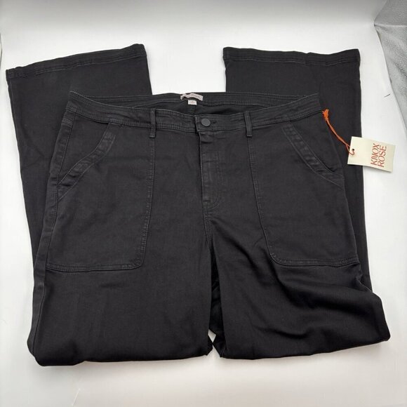 Women's Plus Size 18 High-Rise Anywhere Flare Jeans - Knox Rose Black Denim - Picture 5 of 7